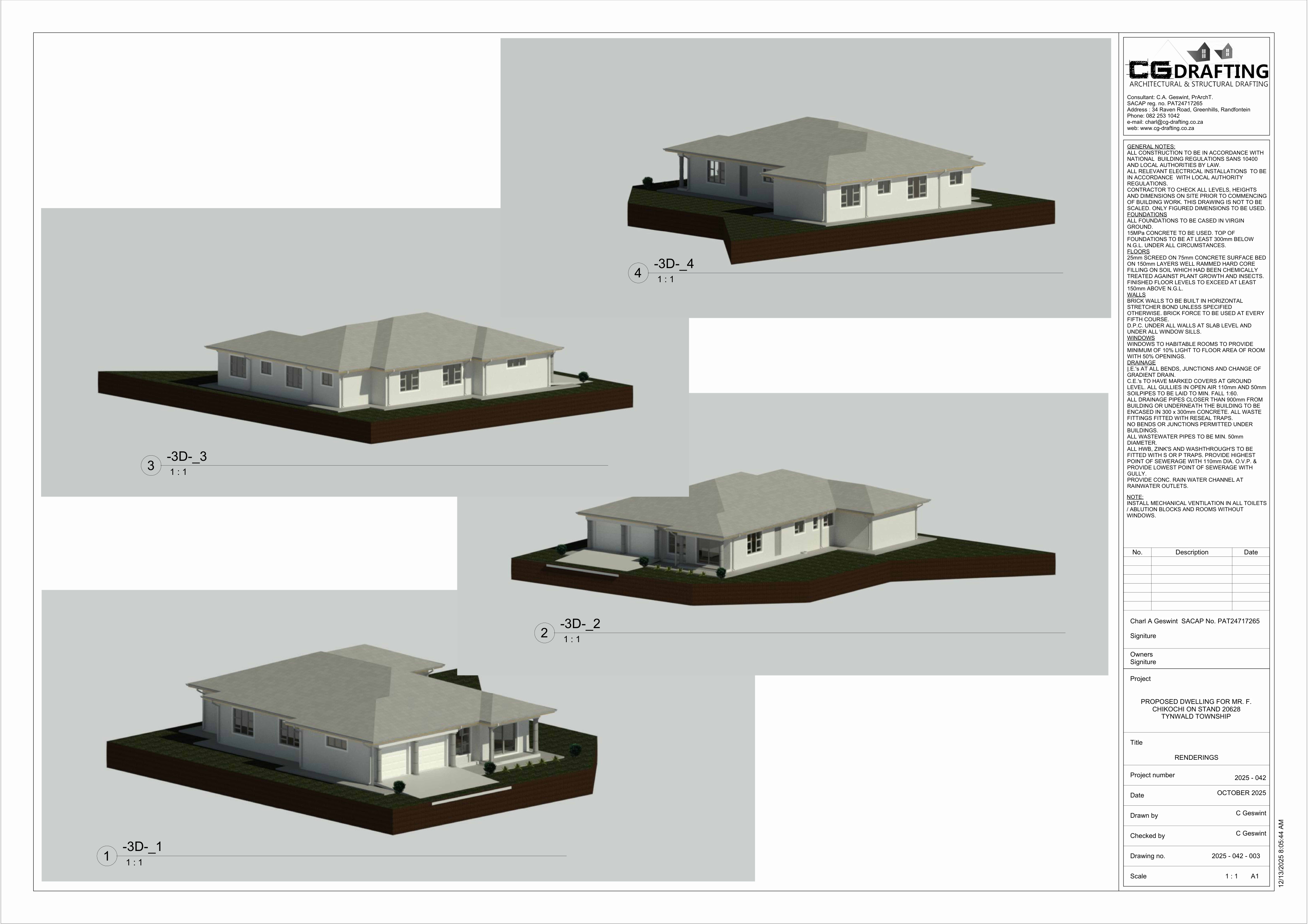 Residential dwelling rendering example